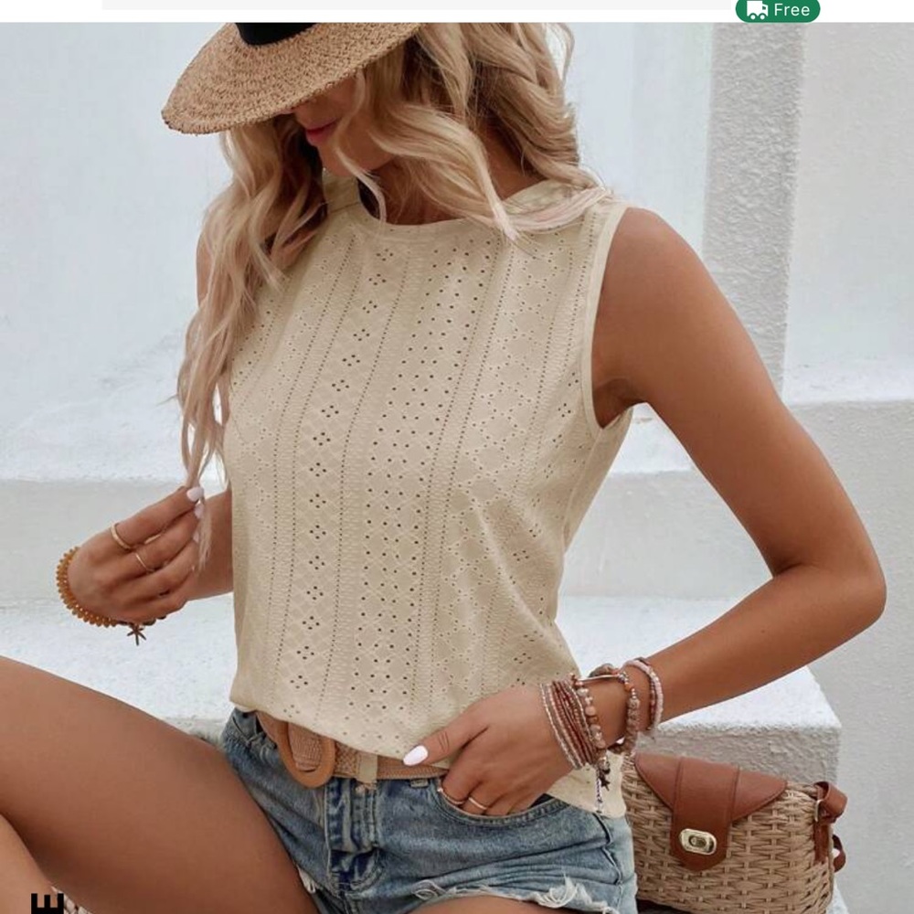 Eyelet Embroidery Tanktop - Picture 4 of 7